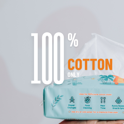 Koko Wipes: Dry Pure 100% Cotton Wipes | 6 pack