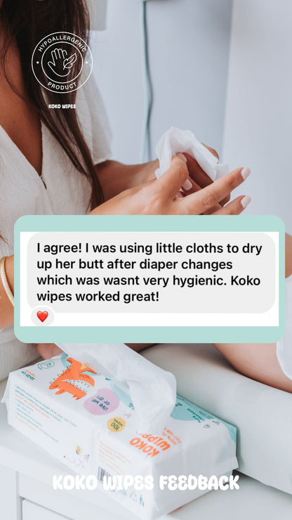 Koko Wipes: Dry Pure 100% Cotton Wipes | 6 pack